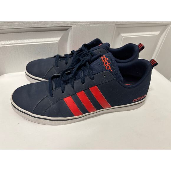 Adidas Navy Blue Low Top Sneakers Red Stripes Lace Up Casual Shoes US Size 11 main image 8